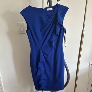 Calvin Klein Royal Blue Ruffle Mini Dress